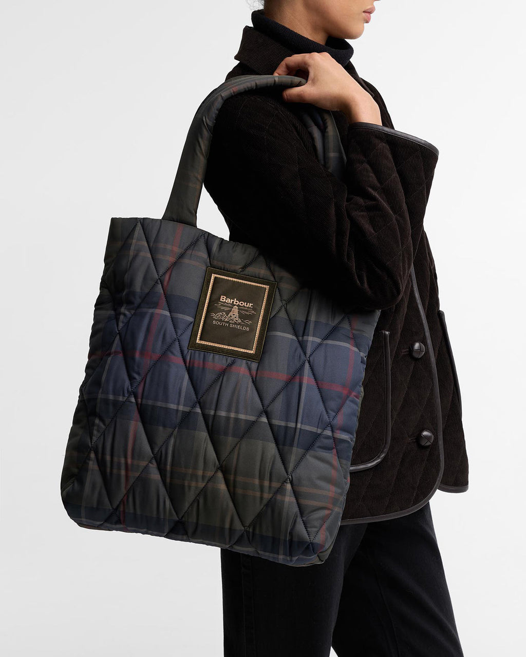 Barbour Tartan Arlene Quilted Tote Bag