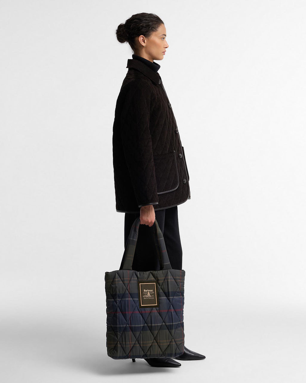 Barbour Tartan Arlene Quilted Tote Bag
