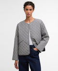 Barbour Cashel Check Collarless Quilted Jacket