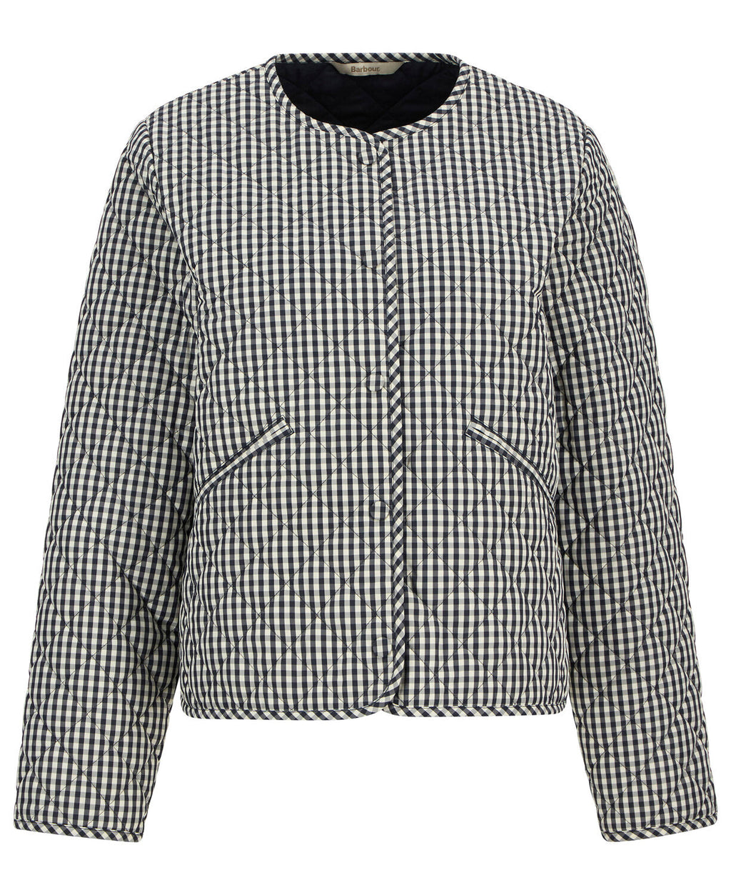 Barbour Cashel Check Collarless Quilted Jacket