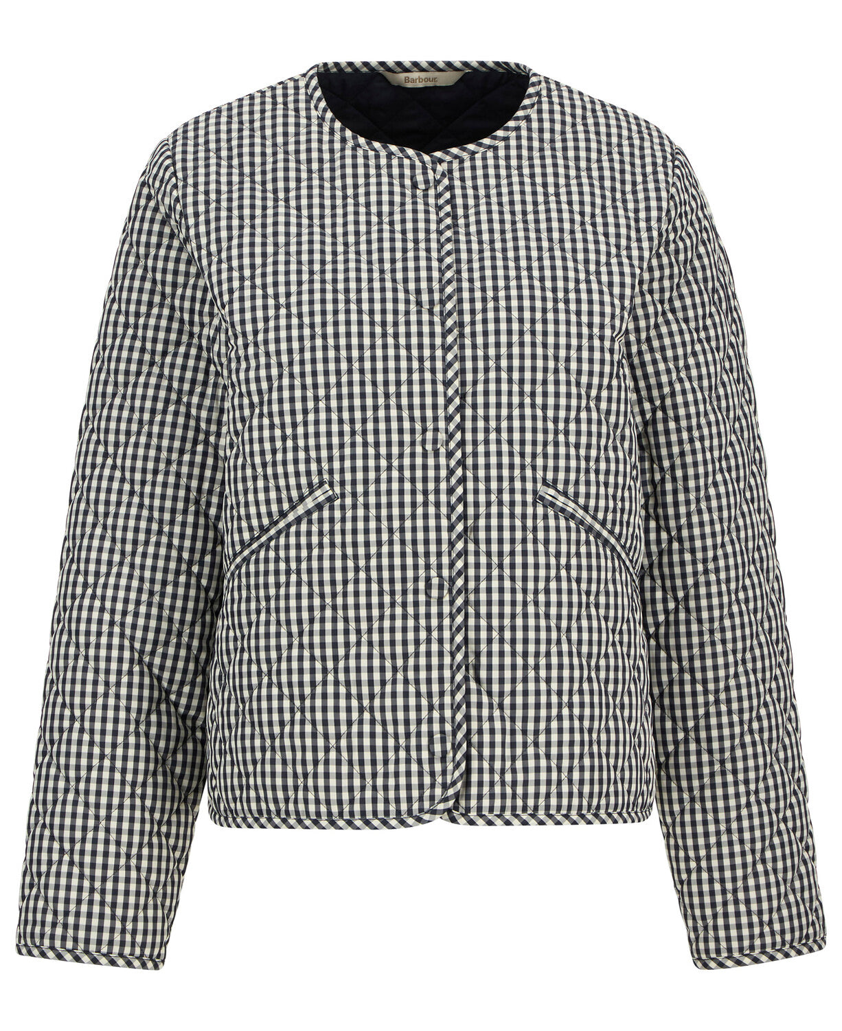 Barbour Cashel Check Collarless Quilted Jacket