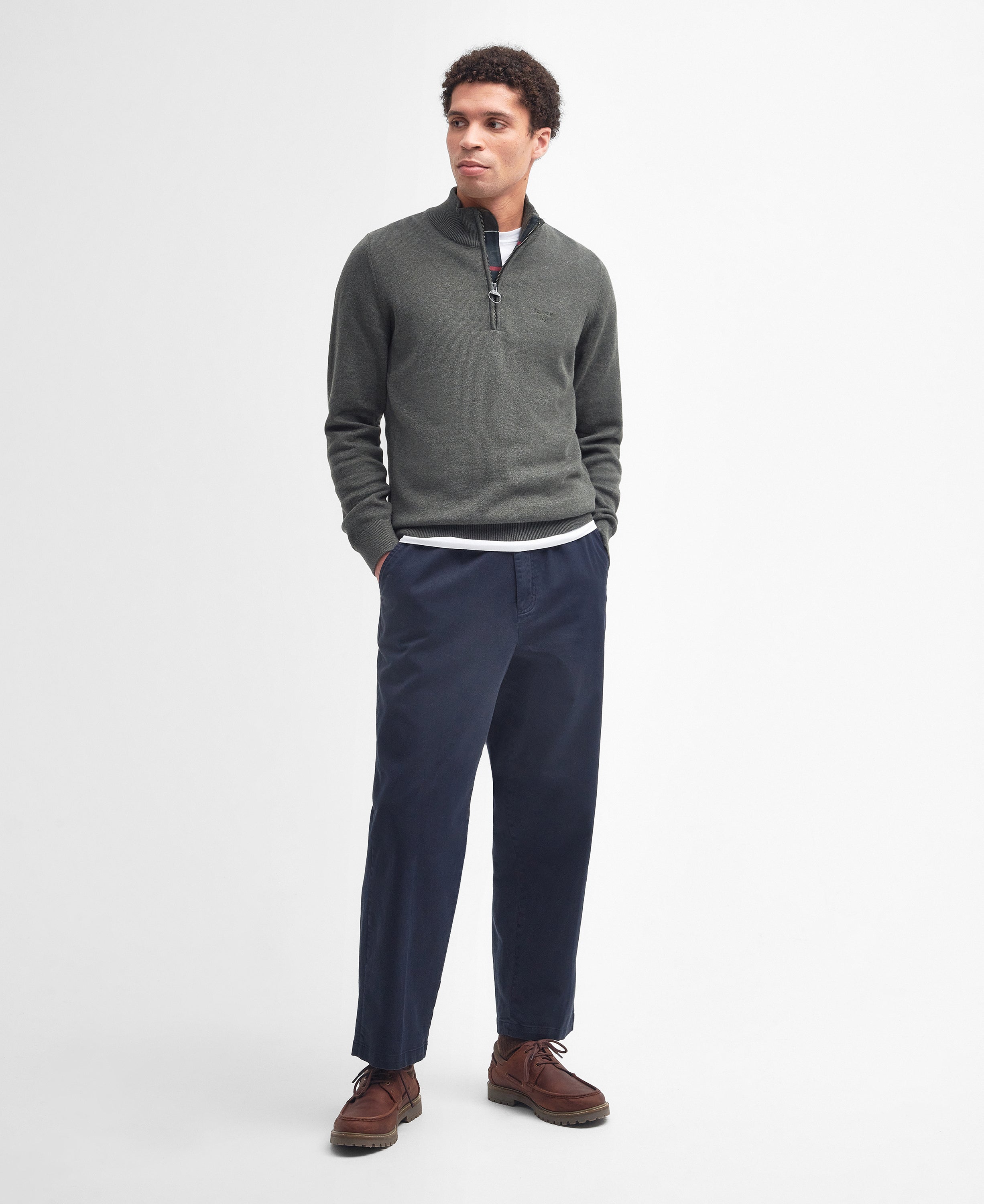 Barbour Cotton Half Zip Knitted Jumper