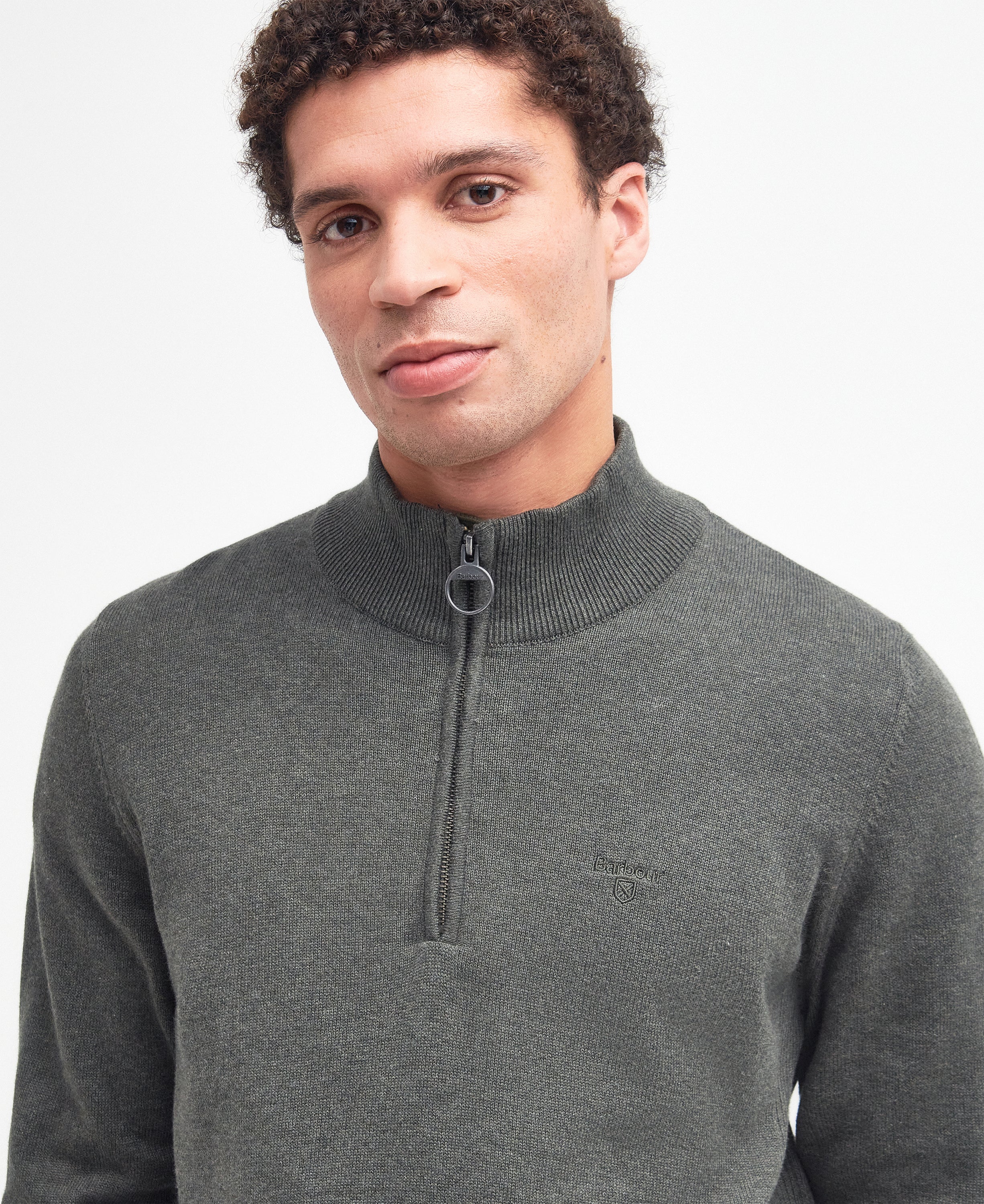 Barbour Cotton Half Zip Knitted Jumper